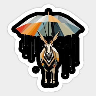 Gemsbok Rainy Day With Umbrella Sticker